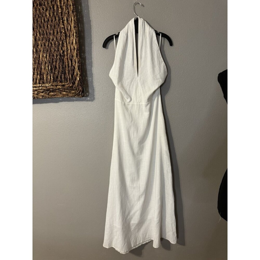 Petal & Pup White Cotton Halter Midi Maxi Dress S Small Sleeveless - Picture 13 of 15